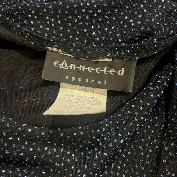 Connected Apparel Black & Blue Cardigan W/ Attached Tank Size L - Picture 8 of 8